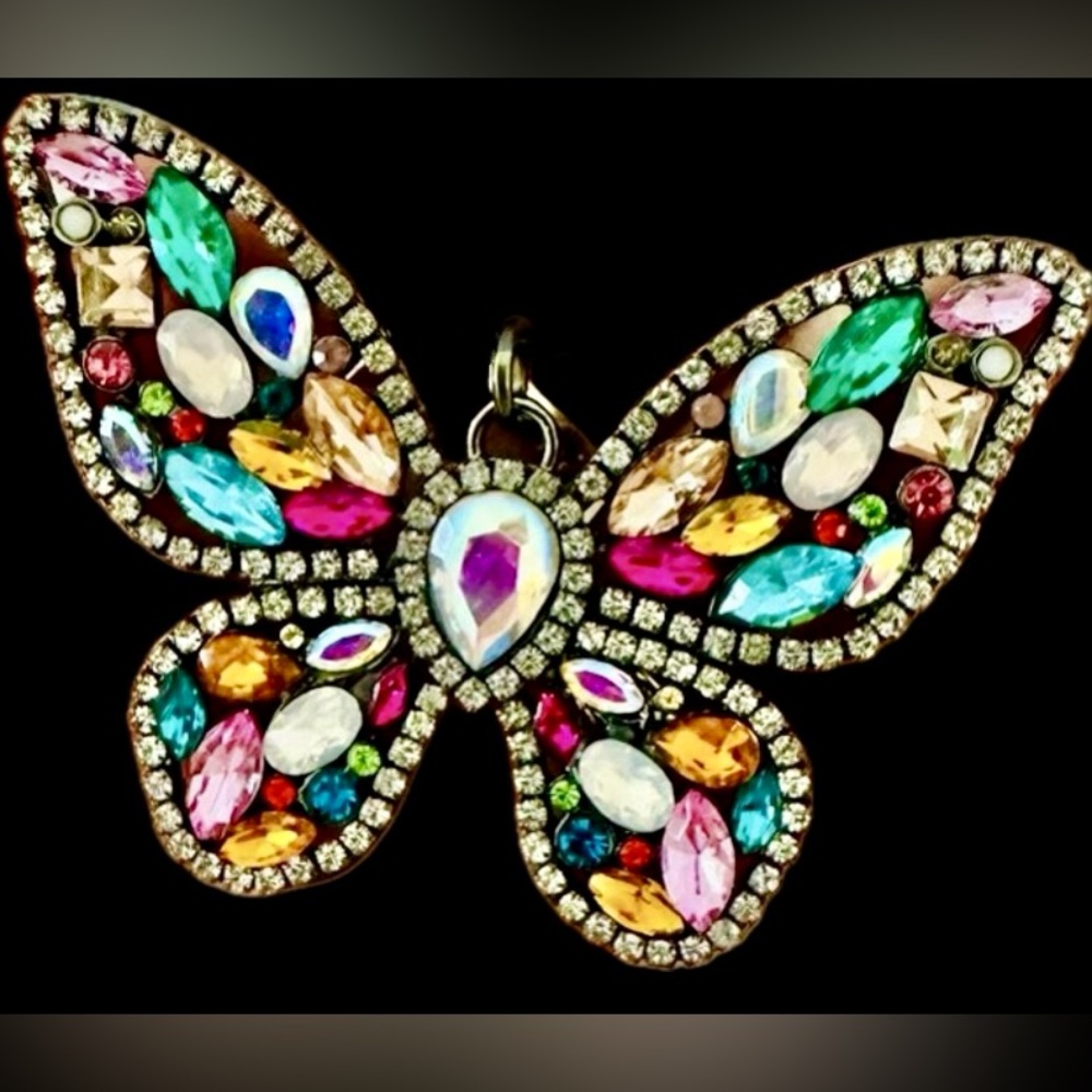 Colorful Rhinestone Butterfly Pendant/Necklace